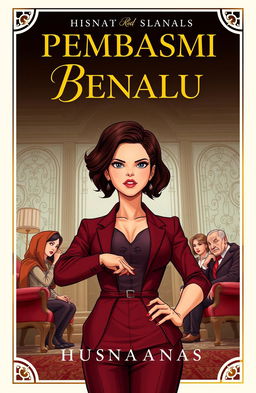 A conceptual cover for a fictional book titled "Pembasmi Benalu" by Husnanas