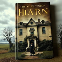 A haunting book cover featuring a large, ancient mansion in the foreground, showcasing prominent cracks in its weathered façade and overgrown vegetation enveloping its base
