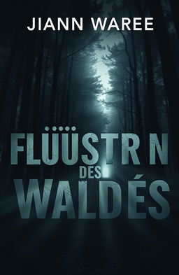 A gripping book cover design for a thriller novel titled 'Flüstern des Waldes'