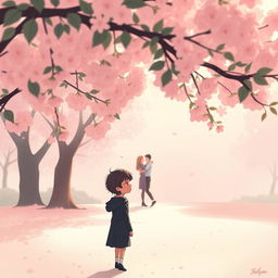 A poignant and emotional illustration depicting the essence of unrequited love