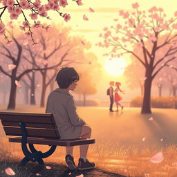A poignant illustration depicting the essence of unrequited love
