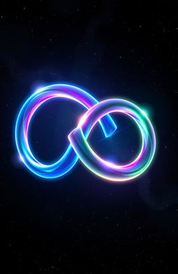 An abstract representation of two infinite loops, elegantly intertwined, showcasing the concept of endlessness and continuity