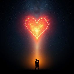 A captivating scene featuring a deep, dark night sky, filled with countless stars that twinkle with a soft brilliance