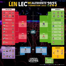 A detailed infographic illustrating the new format of the LEC (League of Legends European Championship) 2025