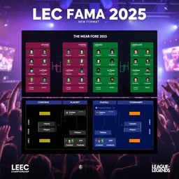 A detailed infographic illustrating the new format of the LEC (League of Legends European Championship) 2025
