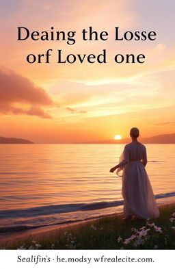 A serene and reflective landscape scene capturing the essence of dealing with the loss of a loved one