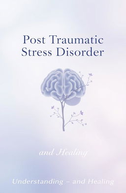 A serene and calming cover page design focused on Post Traumatic Stress Disorder (PTSD)