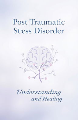 A serene and calming cover page design focused on Post Traumatic Stress Disorder (PTSD)