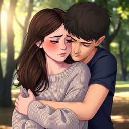 A touching scene titled 'The Broken Glass', featuring a girl with tears in her eyes, signifying her heartbreak