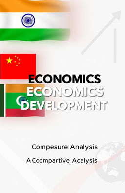 A professional and eye-catching cover page for a project file titled 'Economics Development: India vs China vs Pakistan vs Bangladesh vs Sri Lanka'