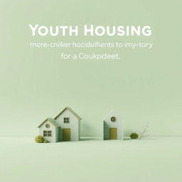 A professional image featuring a calming, neutral green or sage background, representing themes of youth housing, stability, and community support