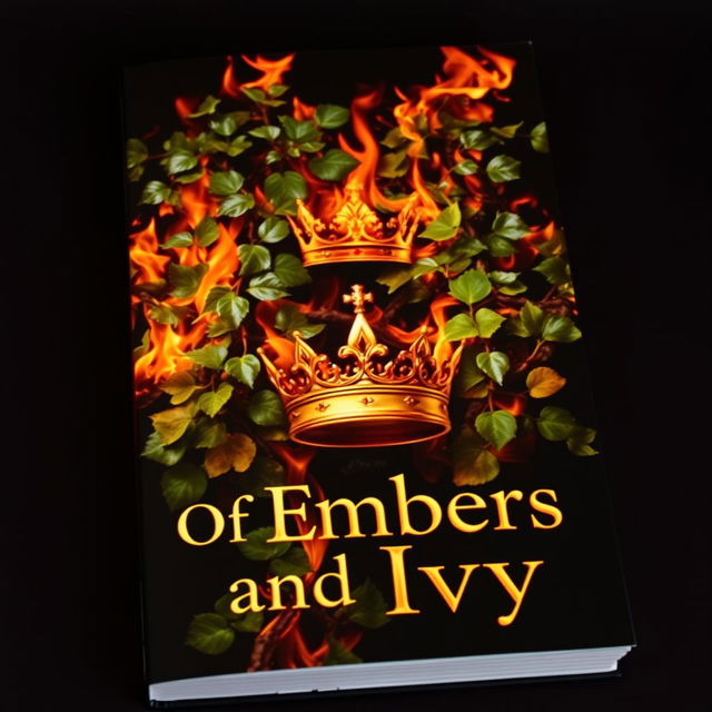 A dramatic book cover featuring an Ivy tree engulfed in flames and vivid embers