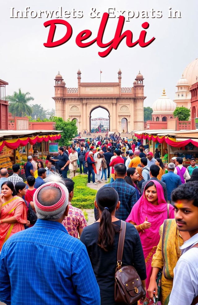 An informative and visually captivating travel guide showcasing the vibrant life of expats in Delhi