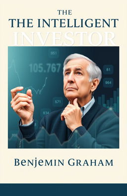 A high-quality, artistic cover design for 'The Intelligent Investor: The Definitive Book on Value Investing' by Benjamin Graham