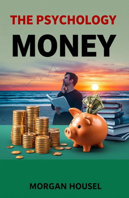 A visually striking image depicting key themes from 'The Psychology of Money' by Morgan Housel
