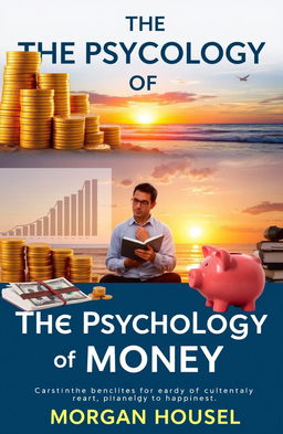A visually striking image depicting key themes from 'The Psychology of Money' by Morgan Housel