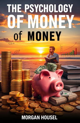 A visually striking image depicting key themes from 'The Psychology of Money' by Morgan Housel
