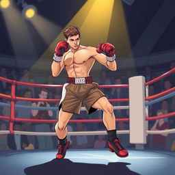 An action-packed illustration showcasing dynamic footwork in boxing
