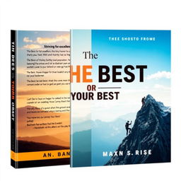 A book cover design for the title 'The Best or Your Best', featuring a striking and thought-provoking image representing the theme of striving for excellence versus merely trying