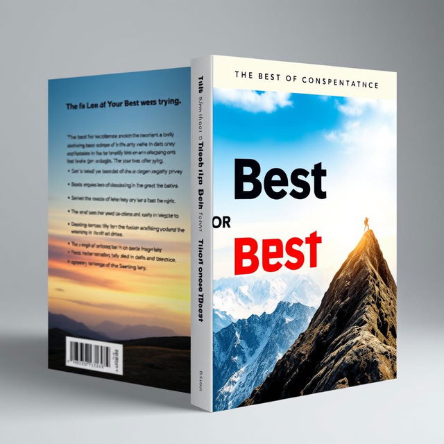 A book cover design for the title 'The Best or Your Best', featuring a striking and thought-provoking image representing the theme of striving for excellence versus merely trying