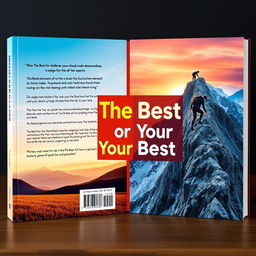 A book cover design for the title 'The Best or Your Best', featuring a striking and thought-provoking image representing the theme of striving for excellence versus merely trying