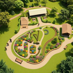 A vibrant design for a 2-acre eco recreation center located in Kisarawe village, featuring a stunning butterfly garden as its centerpiece