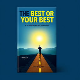 A book cover design for the title 'The Best or Your Best', featuring a compelling and motivational image illustrating the concept that merely trying is not sufficient—emphasizing the importance of perseverance and aiming for excellence