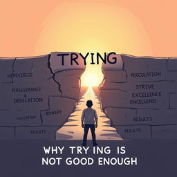 A powerful and thought-provoking illustration representing the concept 'Why Trying is Not Good Enough'