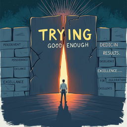 A powerful and thought-provoking illustration representing the concept 'Why Trying is Not Good Enough'