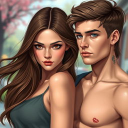 A semi-realistic and sexy depiction of a romantic duo of college students