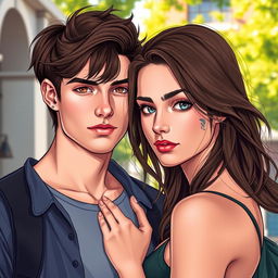 A semi-realistic and sexy depiction of a romantic duo of college students