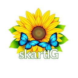 A vibrant and artistic logo featuring a radiant sunflower with yellow petals that evoke warmth and cheerfulness