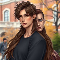A realistic depiction of a romantic duo of college students