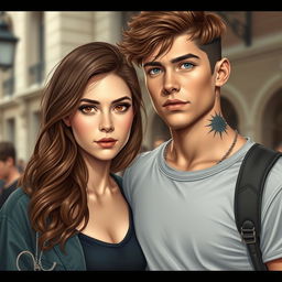 A realistic depiction of a romantic duo of adolescent college students