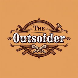 A logo design for a carpentry business featuring the text "The Outsider" in a western style font