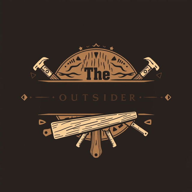 A logo design for a carpentry business featuring the text "The Outsider" in a western style font