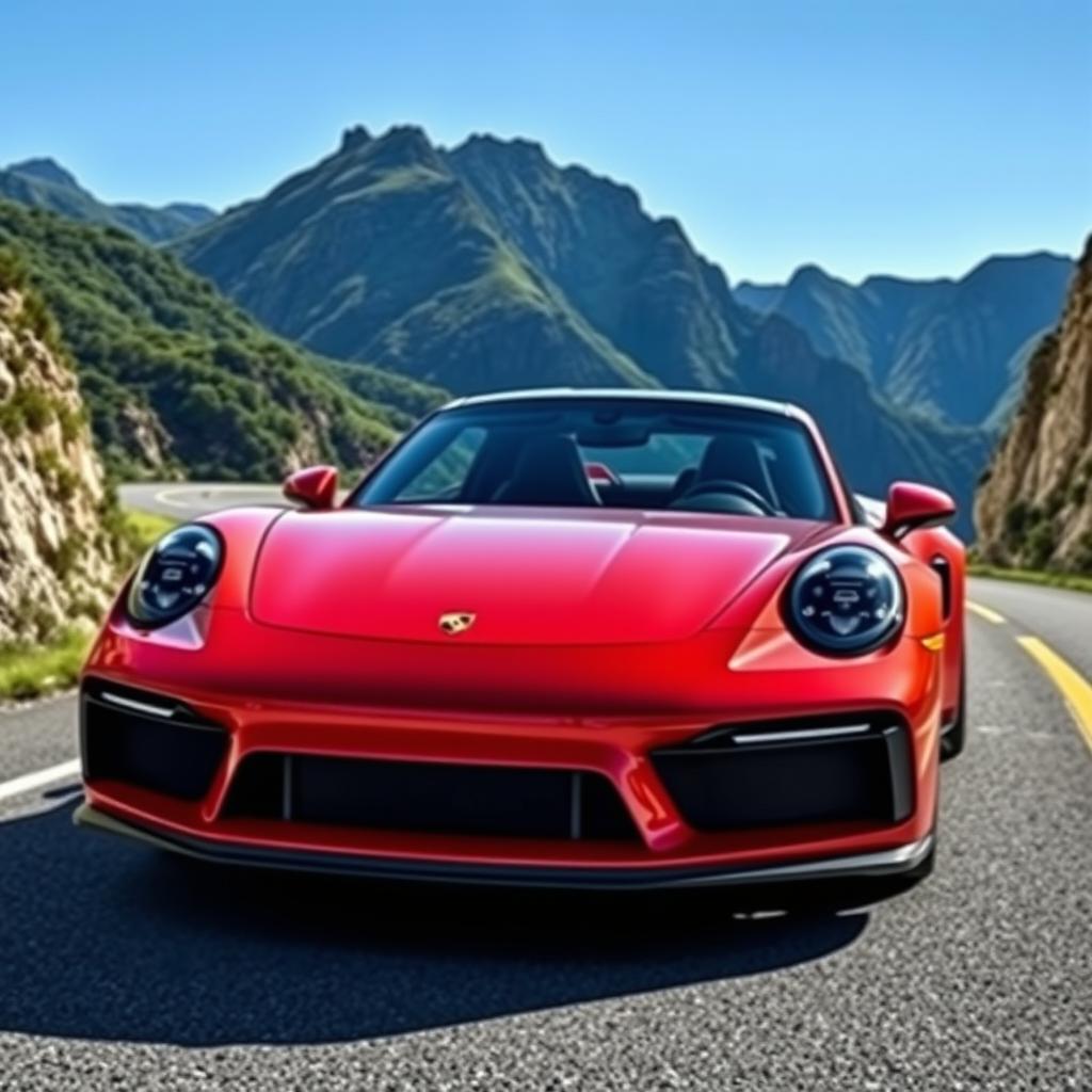 A stunning modern Porsche car named Paonanda, showcasing sleek, aerodynamic lines and a vibrant color palette