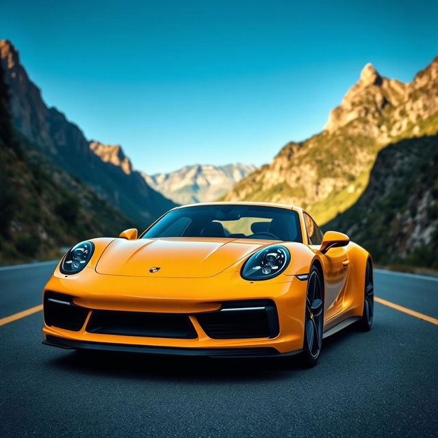 A stunning modern Porsche car named Paonanda, showcasing sleek, aerodynamic lines and a vibrant color palette