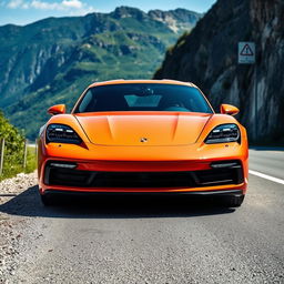 A stunning modern Porsche car named Paonanda, showcasing sleek, aerodynamic lines and a vibrant color palette