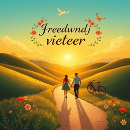 A beautifully illustrated book cover for a novel titled 'Свободный ветер' (Free Wind), depicting themes of journey and love