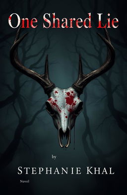 A book cover design for a novel titled 'One Shared Lie' by Stephanie Khal