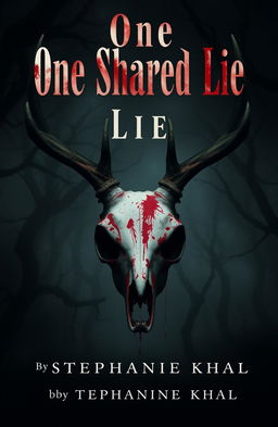 A book cover design for a novel titled 'One Shared Lie' by Stephanie Khal