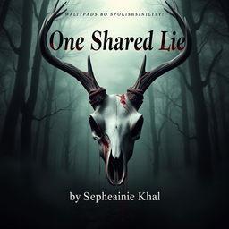 A visually captivating book cover for a novel titled 'One Shared Lie' by Stephanie Khal