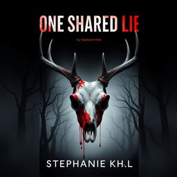 A striking book cover design for the novel 'One Shared Lie' by Stephanie Khal