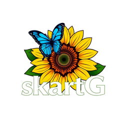 A striking logo design featuring a stylized radiant sunflower with vibrant yellow petals symbolizing positivity and energy