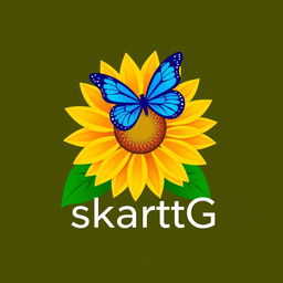 A striking logo design featuring a stylized radiant sunflower with vibrant yellow petals symbolizing positivity and energy