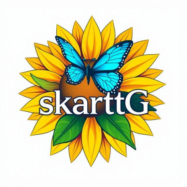 A striking logo design featuring a stylized radiant sunflower with vibrant yellow petals symbolizing positivity and energy