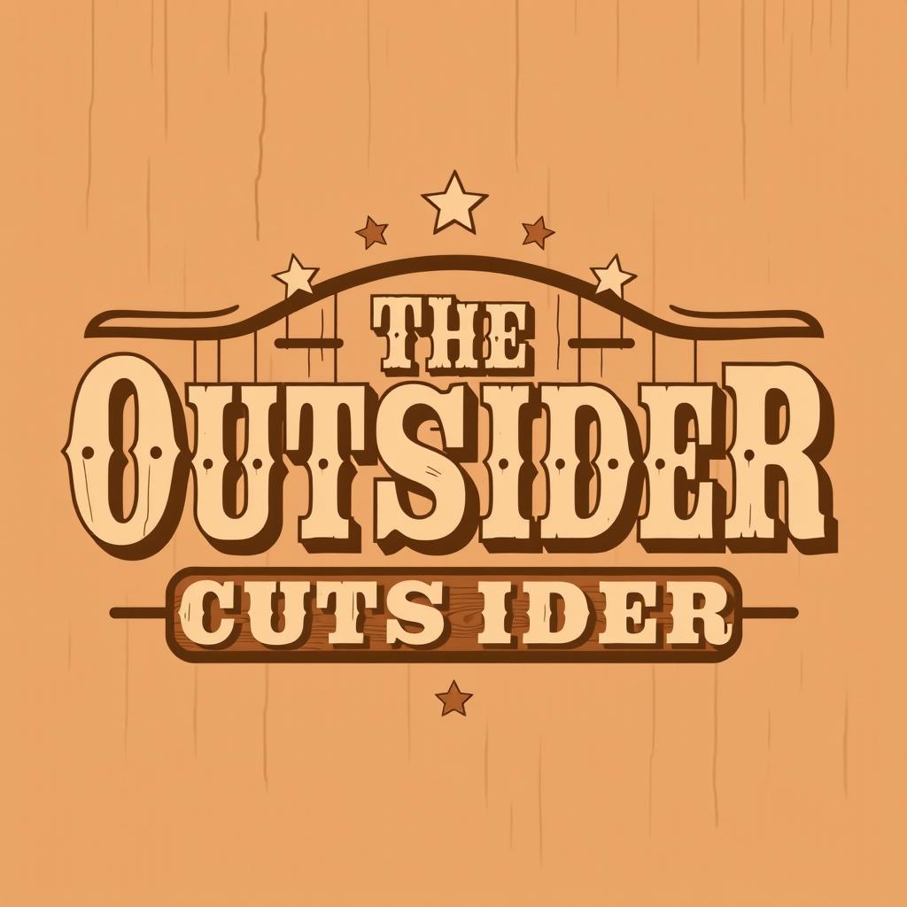Logo design for a creative woodworking shop featuring the text "The Outsider" styled like an old western poster
