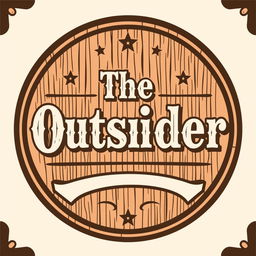 Logo design for a creative woodworking shop featuring the text "The Outsider" styled like an old western poster