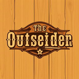 A logo design for a carpentry business featuring the text 'The Outsider', styled like an old west poster